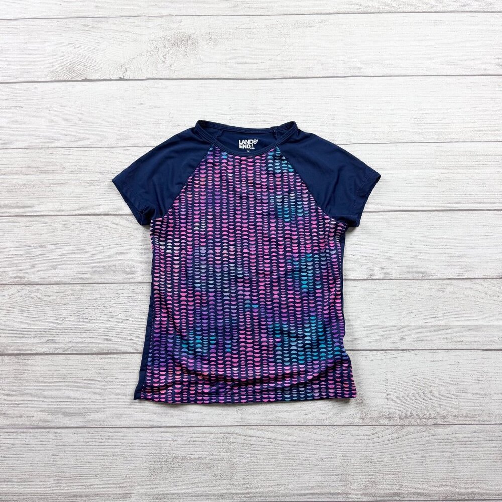 Lands End Colorful Raglan Swim Shirt Rashguard